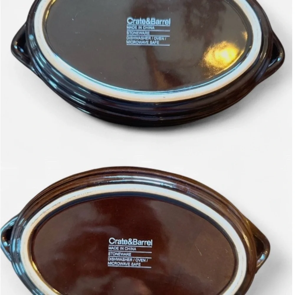 Crate & Barrel Brunswick Brown Baking Dishes. Bake and Serve.